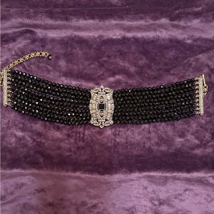 Heidi Daus Black and Diamond Choker Necklace